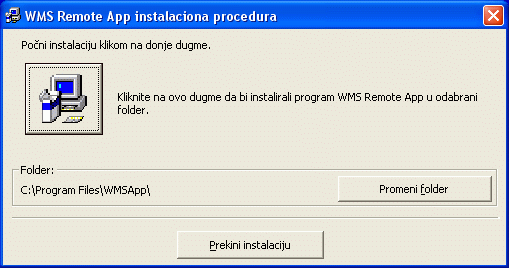Odabiranje putanje za instalaciju